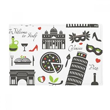 Imagem de DIYthinker Tapete para porta de banheiro The Leaning Tower of Pisa Roman Theater, tapete antiderrapante