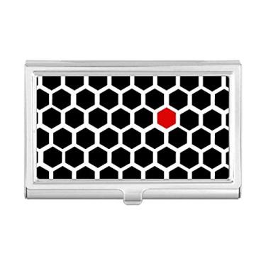 Imagem de Hexagon Line Art Grain Ilustration Pattern Porta-cartões de visita Case Pocket Box Wallet