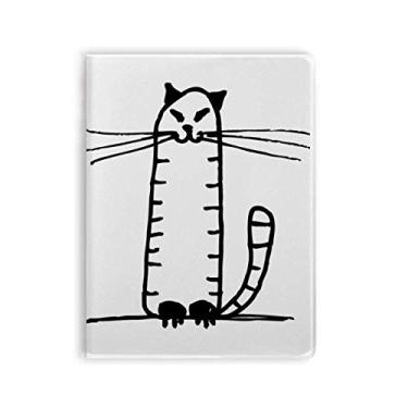 Imagem de Caderno com listras de gato sentado, linha preta, capa de goma