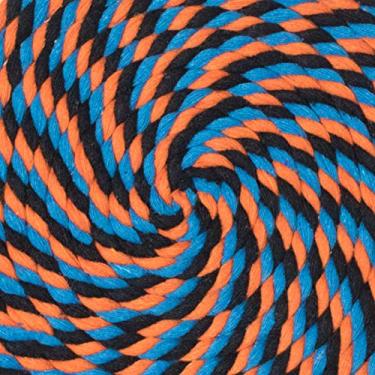 Imagem de Corda de algodão trançado natural West Coast Paracord – Corda artesanal – Corda tripla super macia e forte para esportes, decoração, artesanato, macramê, uso interno (3,5 cm x 1,8 m, azul, laranja, preto)