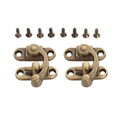 Imagem de 2pcs 29 * 33mm Antique Ferro Ferro Latch Hasp Buckle Chifre Catch Clasp Bloqueio de Gancho para Mini Jewelry Box para hardware de móveis YYDFPIIA (Color : A)