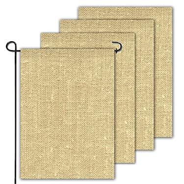 Imagem de Bandeira de jardim de serapilheira em branco de Anley - Banner personalizado de artesanato DIY para design de sinal de decoração de quintal externo personalizado - Crayon, tinta, bordado e vinly de transferência térmica - 18 x 12,5 polegadas (4 unidades)