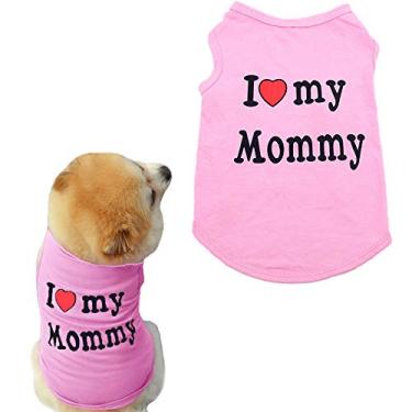 Imagem de Camiseta de verão com estampa de gato de mamãe e papai Petea, camisetas de cachorro de algodão, roupas para cães e gatosPetea Medium