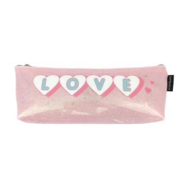 Imagem de Estojo Escolar Lápis Porta Caneta Colorido Papelaria Coreana Japonesa (Love)