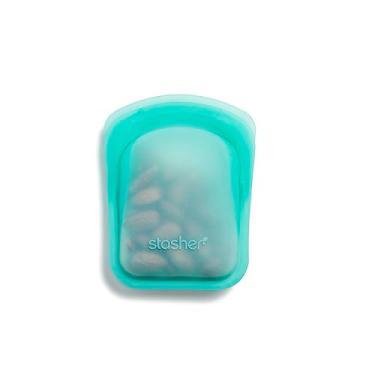 Imagem de Stasher Bolsa de bolso reutilizável de silicone premium para armazenamento de alimentos, água, micro-ondas, sous vide, máquina de lavar louça, forno e freezer, livre de BPA, sem vazamento, ecológica