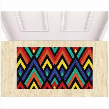 Imagem de Tapete Capacho Listras Decorativas, Medida Porta Para Sala Quarto, Banheiro,