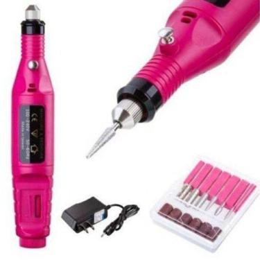 Imagem de Lixa Elétrica Manicure Licha Rosa Unha Gel Fibra