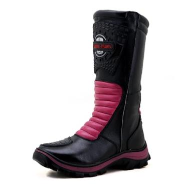 Imagem de Bota motociclista, de couro impermeável (Chuva), cores, 430 (42, Rosa)