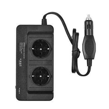 Imagem de Inversor de energia para carro 200W DC 12V para AC 220V com 2 tomadas AC 4 portas USB Chave liga/desliga Proteção segura Adaptador de carregador portátil para carro para telefone, laptop, luzes