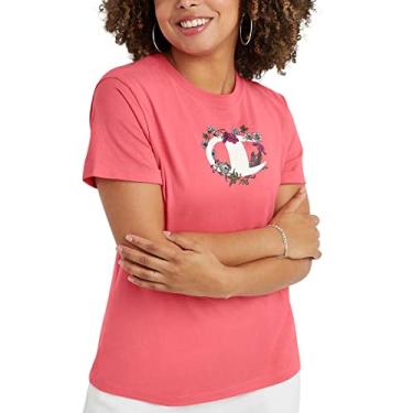 Imagem de Champion Camiseta feminina clássica com estampa gráfica, Pinky Peach, P