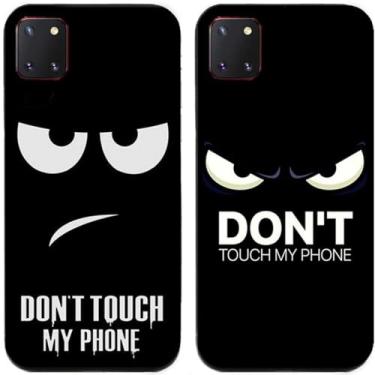 Imagem de 2 peças Anger Don't Touch My Phone impresso TPU gel silicone capa de telefone traseira para Samsung Galaxy todas as séries (Galaxy Note 10 Lite)