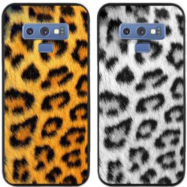 Imagem de 2 peças de capa de telefone traseira de silicone em gel TPU com estampa de leopardo legal para Samsung Galaxy (Galaxy Note 9)