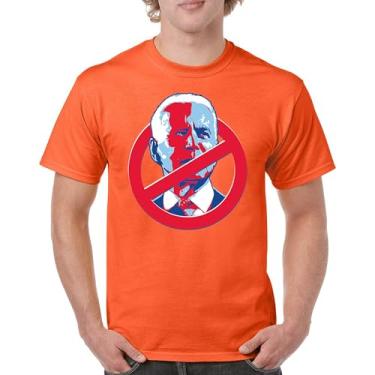 Imagem de Camiseta No Biden Anti Sleepy Joe Republican President Pro Trump 2024 MAGA FJB Lets Go Brandon Deplorable Camiseta masculina, Laranja, 3G