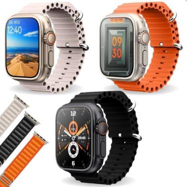 Imagem de Relógio Digital Smartwatch Hw9 Ultra Max Laranja - Série 9, Tela Amole