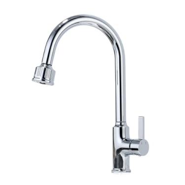 Imagem de Arma cinza pull out torneira da cozinha deck montado 360 rotação multi-função chuveiro spray de água quente e fria pia misturadora guindaste de bronze, cromo