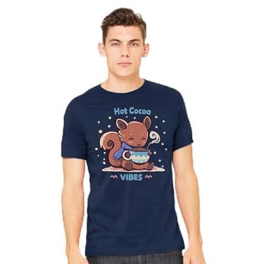 Imagem de TeeFury - Hot Cocoa Vibes - Camiseta masculina animal,, Azul marino, M