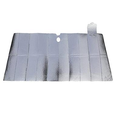 Imagem de KACEPAR Protetor solar dobrável protetor solar com isolamento térmico, viseira frontal para armazenamento, folha de alumínio, bolha de para-brisa para carro, reduz o calor, privacidade, adequado para