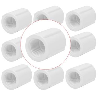Imagem de Lswteiz Pacote com 10 conector adaptador de acoplamento de tubo de PVC fêmea dupla de 1/5.1 cm SCH40 1/2 polegada fêmea para fêmea acoplamento de PVC rosqueado encaixe de tubo para irrigação, piscinas