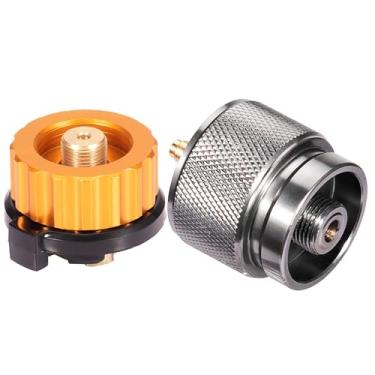 Imagem de Sagafly Camping Stove Adapter Gas Adapter Converter 1 Lb Propane Small Tank Input EN417 Lindal Valve Output w/ Butane Canister Nozzle Input EN417 Lindal Valve Screw Gas Cartridge Output Convert