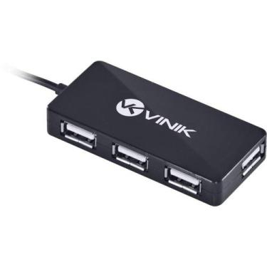 Imagem de Hub Usb 2.0 Com 4 Portas - Preto - Vinik