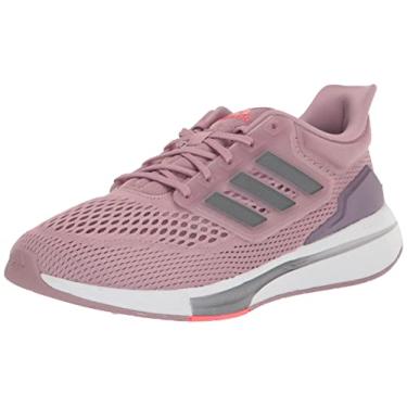 Imagem de adidas Tênis de corrida feminino EQ21, Malva mágica/Ferro metálico/Roxo Legado, 5.5