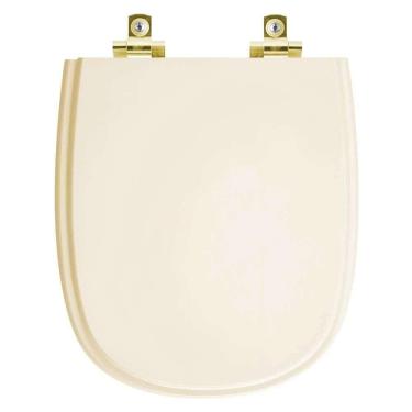 Imagem de Assento Sanitário Soft Close Sabatini Areia para vaso Icasa com Ferragem Dourada
