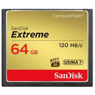 Imagem de Cartão De Memória Compact Flash Cf 64Gb Sandisk Extreme 120Mb/S