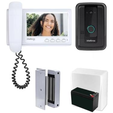 Imagem de Video Porteiro Interfone Eletronico Campainha Com Fio Camera Intelbras Tela 7 Pol e Fechadura Eletroima