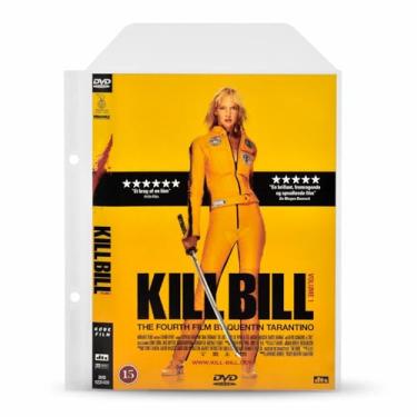 Imagem de Capa protetora de DVD para armazenamento de DVD com orifícios de fichário, aba de fechamento e espaço para capa, 100/pacote (10282)