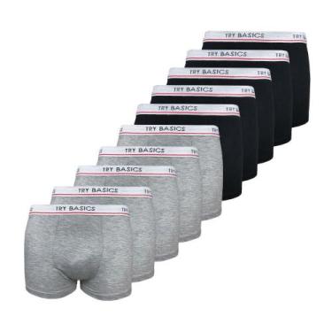 Imagem de Kit 10 Cuecas Boxers Infantil Box Algodão Cotton Conforto - Try Basics