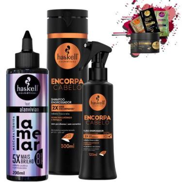 Imagem de Kit Máscara Líquida Lamelar 200ml Encorpa Sh 300ml Fluido - Haskell