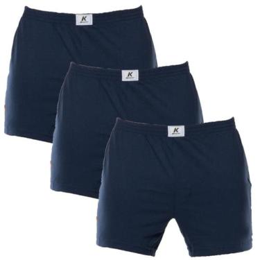 Imagem de Kit 3 Cuecas samba canção 100% algodão com abertura Keeper, Marinho, M