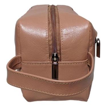Imagem de Necessaire Feminina Estojo Viagem Maquiagem Grande Em Couro - Art Mina