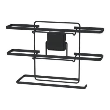 Imagem de Suporte Adesivo Porta Rolo Papel Toalha Pvc Alumínio Preto - 191PT Fut