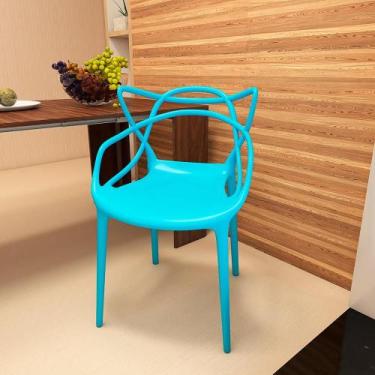 Imagem de Kit 12 Cadeiras Allegra Empilhável com Inmetro Magazine Decor - Azul