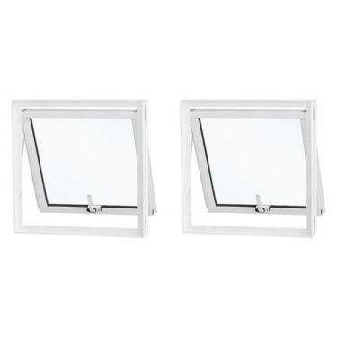 Imagem de Kit com 2 Janelas Premium 1 Folha Vidro Mini Boreal Maxim-Ar Espresso 