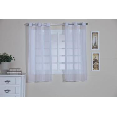 Imagem de cortina voil cortina de janela cortina 2m x 1,40m cortina branca voal 
