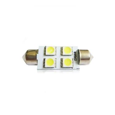Imagem de Lâmpada Torpedo Pequena 4 Leds 12V 36Mm 10 Pçs Iluminação - AUTOPOLI