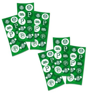 Imagem de 30 Adesivos redondos decoração Palmeiras festa aniversário - Festcolor