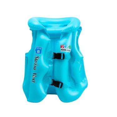 Imagem de Boia Colete Infantil Inflável Salva Vidas Praia Piscina Crianças Bebês Natação Flutuador (Azul, P (Small))