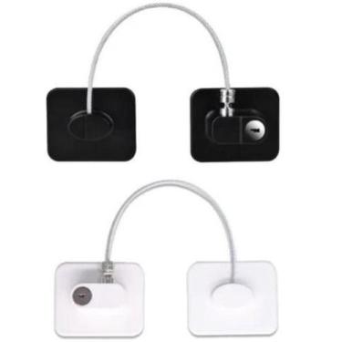 Imagem de Trava Cadeado De Segurança Janela Porta Geladeira Chave - H2, Preto