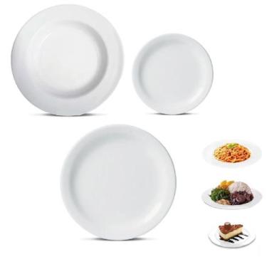 Imagem de Jogo de 3 Pratos Em Melamina Para Buffet Bares Restaurantes - Lyor