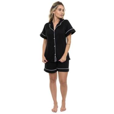 Imagem de Pijama Americano Curto Preto Sepie 600, Preto, G