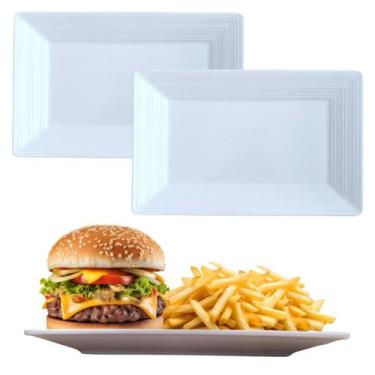 Imagem de Jogo 2 Travessas Bandeja Retangular em Melamina 25cm Porções - Fratell