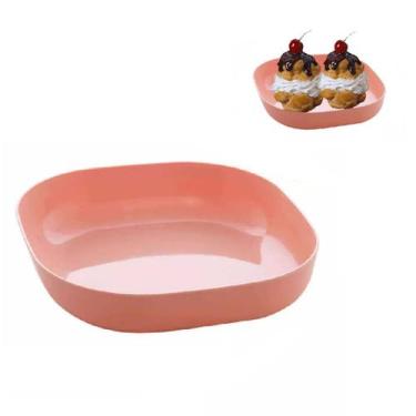 Imagem de Prato Petisqueira Quadrado Pote em Fibra Sustentável 15cm - Lyor, Rosa