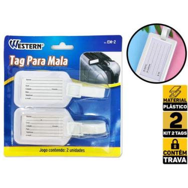 Imagem de Kit 02 Etiqueta Tag Mala Viagem Identificação De Mala Bag Western EM-2