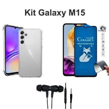 Imagem de Kit para M15  Capa Anti Shock + Película Fosca Privacidade + Fone de O