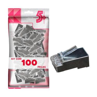 Imagem de 100x Conector Rj45 Cat6 Macho Blindado 100 Unidades - 5+