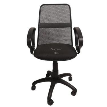 Imagem de Cadeira Diretor Tela Giratória Faixa E Braço Fixo Tecido - Sintonia Fl