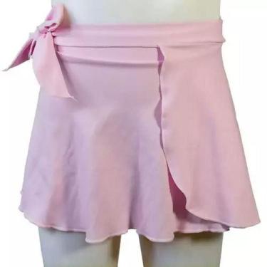Imagem de Saia de Balé Transpassada Infantil - Mar e Cia, Rosa, GG